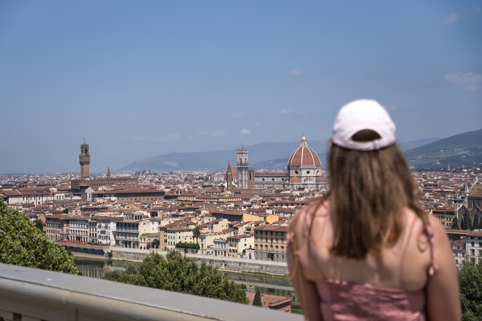 Ausblick vom Piazzale Michelangelo auf die Altstadt von Florenz.